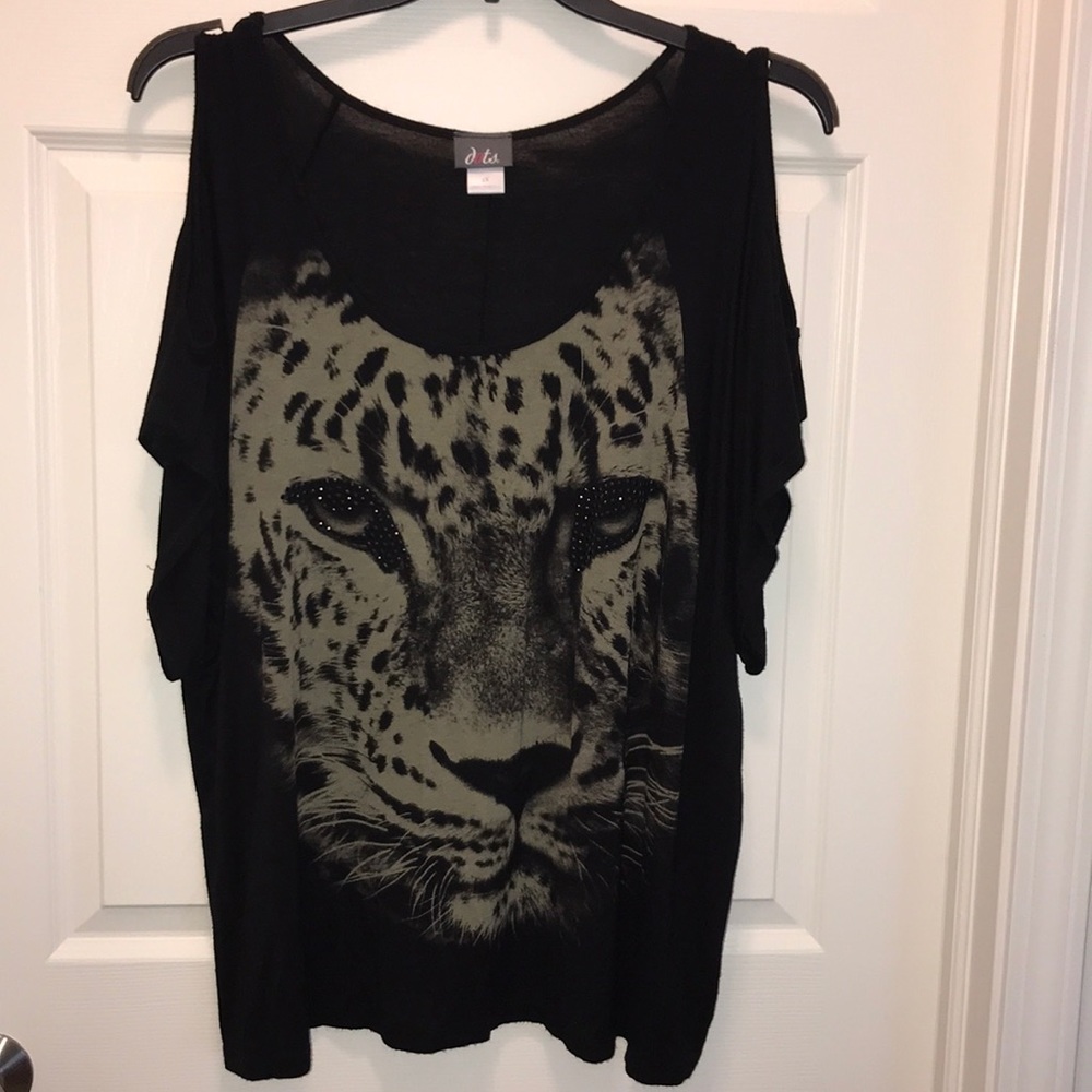 Plus size top 2x black and olive